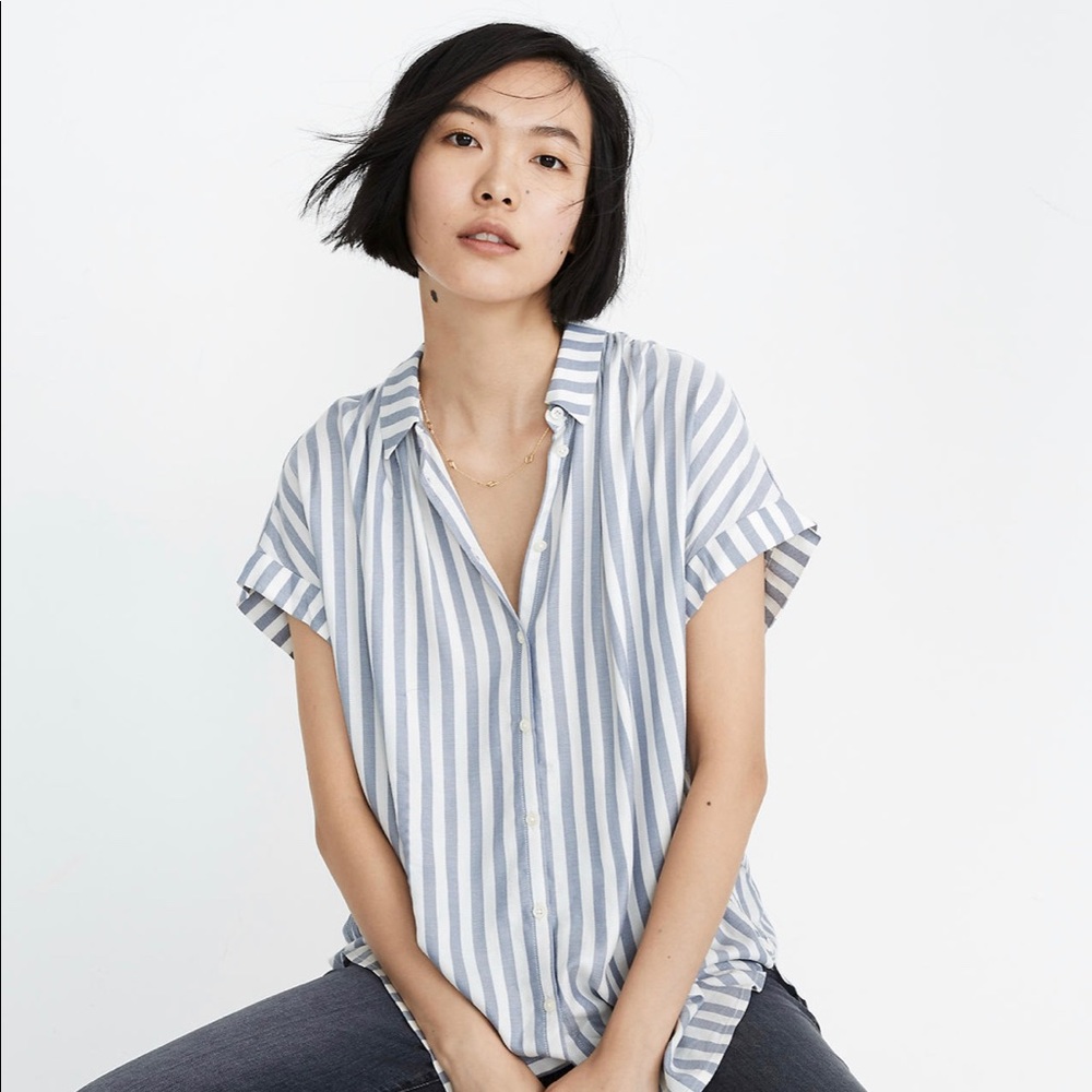 Madewell Central Shirt in Pompano Stripe S